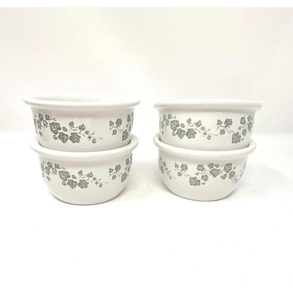 Corelle Coordinates Callaway Ivy 7 oz Stoneware Ramekin Custard Cups Set of 4